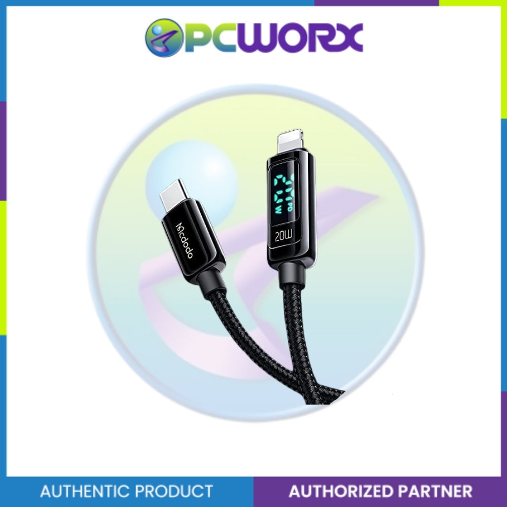 Mcdodo CA-8810 Digital Display 36W Type-C to Lightning Data Cable 1.2m Black