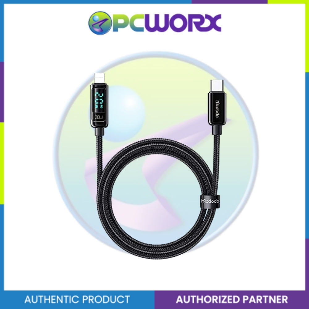 Mcdodo CA-8810 Digital Display 36W Type-C to Lightning Data Cable 1.2m Black