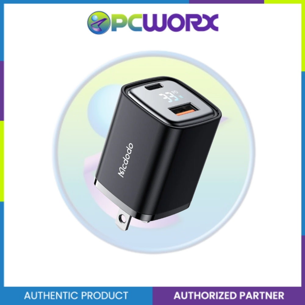 Mcdodo CH-1711 33W 1C+1A Digital Display Fast Charger (US) Black
