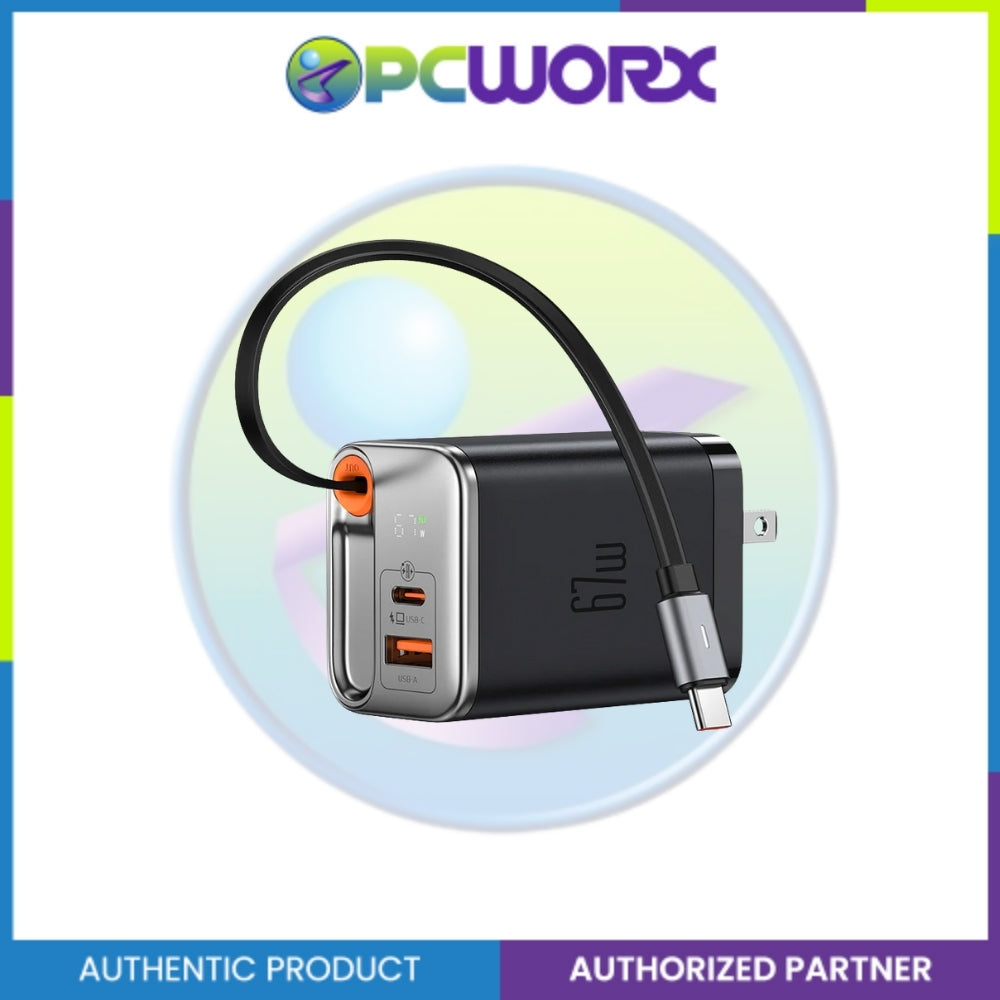 Mcdodo CH-4110 67W 1C+1A Digital Display GaN Charger Built-in 65cm Retractable USB-C Cable(US)