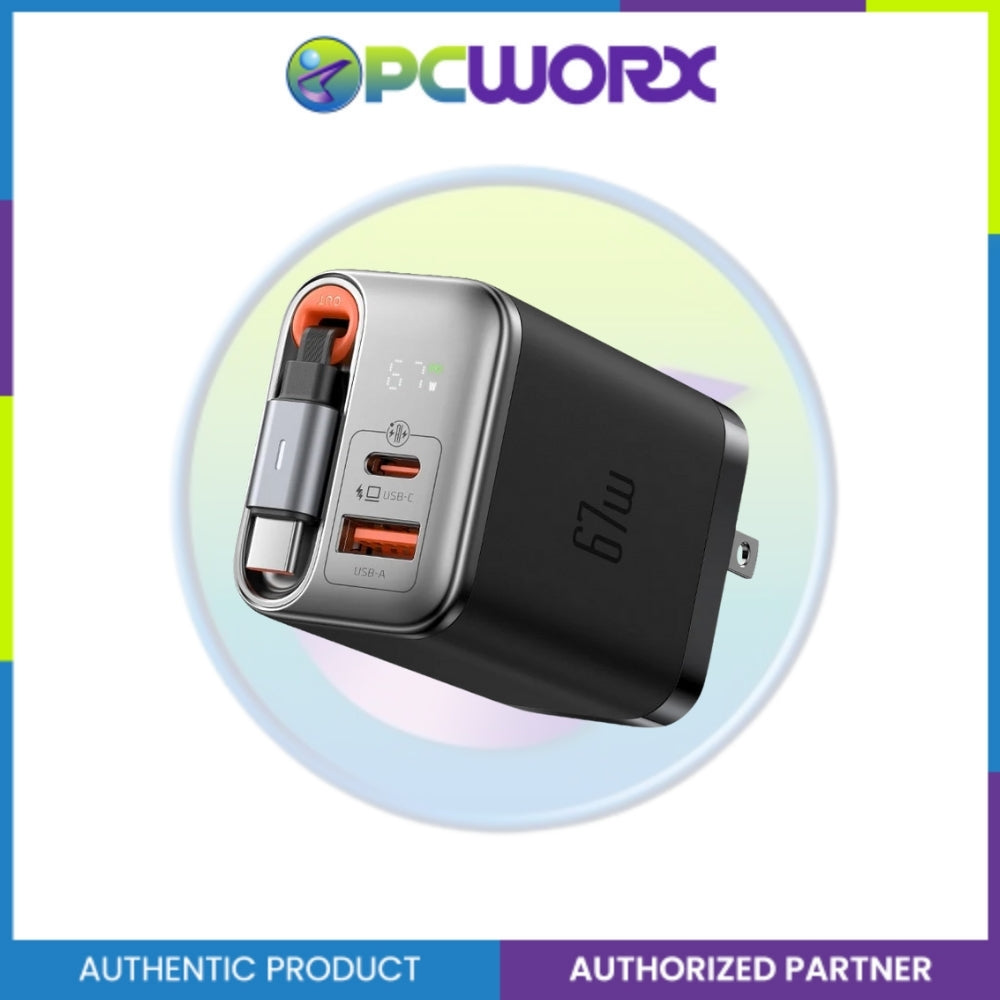 Mcdodo CH-4110 67W 1C+1A Digital Display GaN Charger Built-in 65cm Retractable USB-C Cable(US)