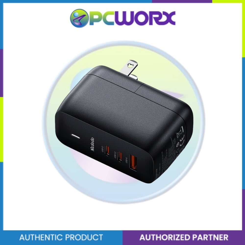 Mcdodo CH-8442 65W 2C+1A GAN 5 Mini Fast Charger (UK/US/EU)+60W C to C Cable 2m
