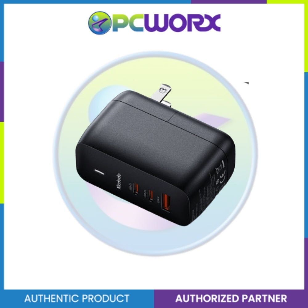 Mcdodo CH-8442 65W 2C+1A GAN 5 Mini Fast Charger (UK/US/EU)+60W C to C Cable 2m