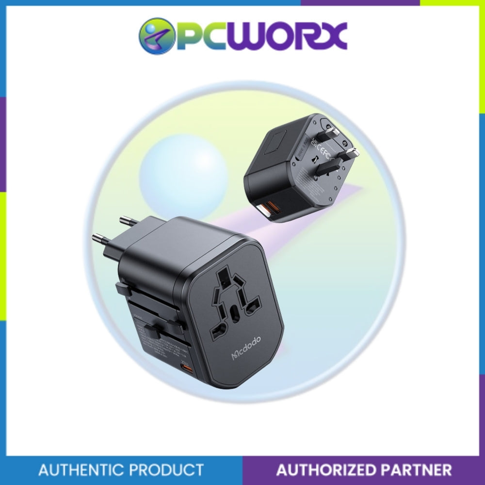 Mcdodo CP-3471 20W 1C+2A+1AC Universal Travel Adapter (UK/US/EU/AU) Black
