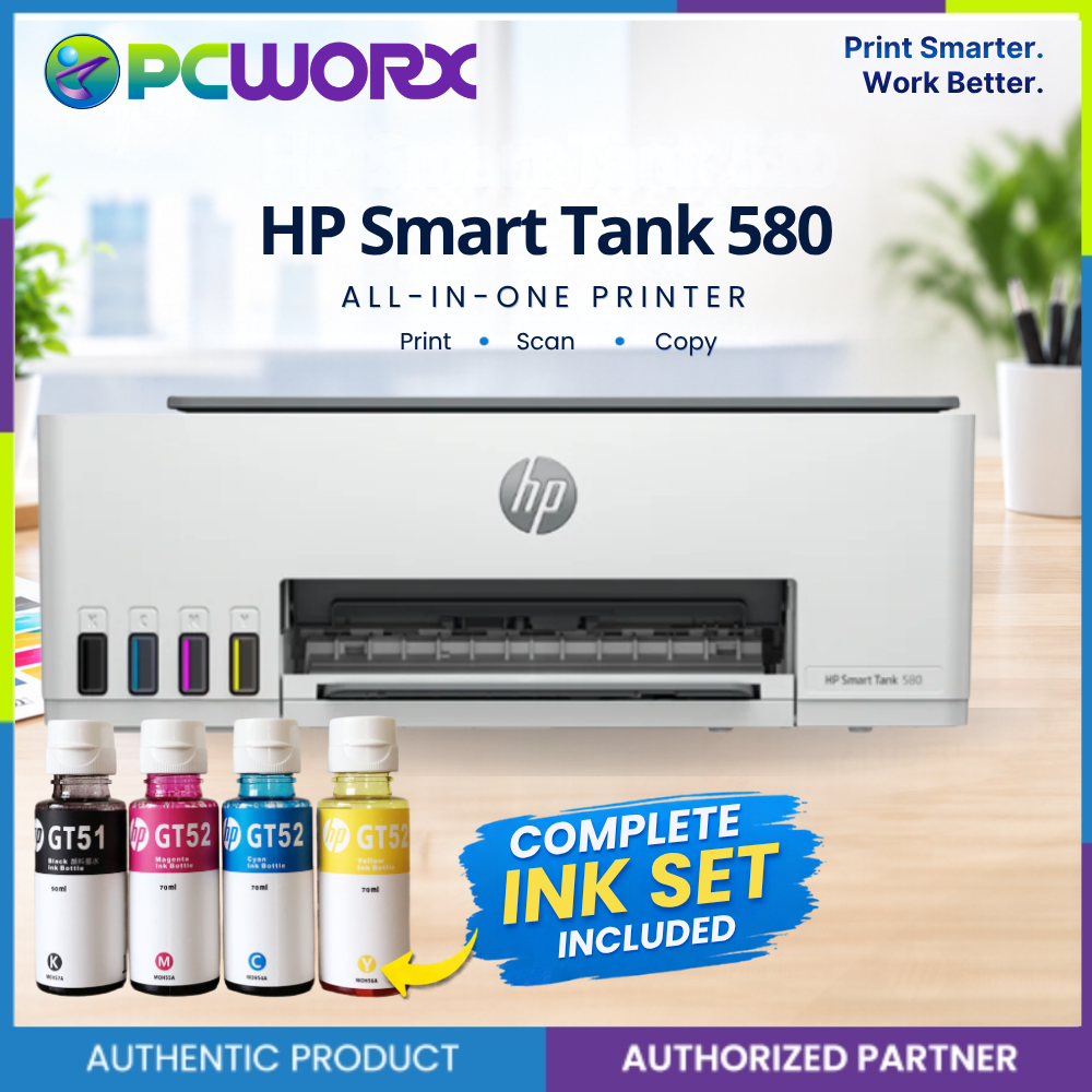 HP Smart Tank 580 3 in 1 Wireles Printer PN# 1F3Y2A