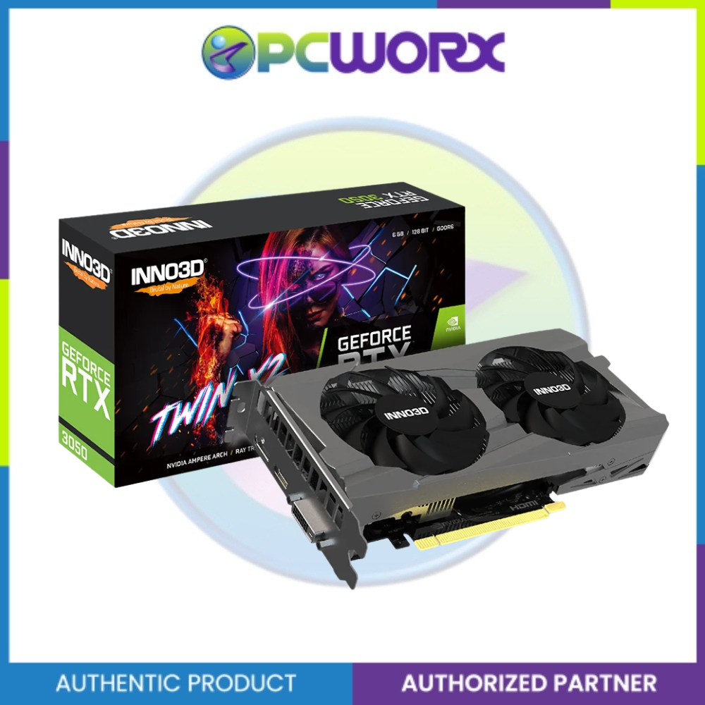 INNO3D GeForce RTX™ 3050 6GB Twin X2 (N30502-06D6-1711VA60) (N30502-06D6-1880VA60) GDDR6 96-bit Graphics Card