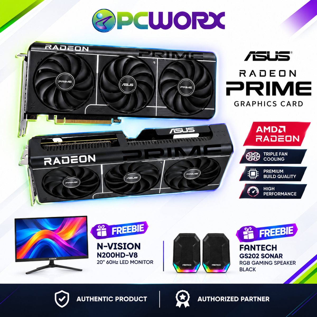 ASUS PRIME-RX9060XT-O16G 16GB GDDR6 OC Edition Graphics Card