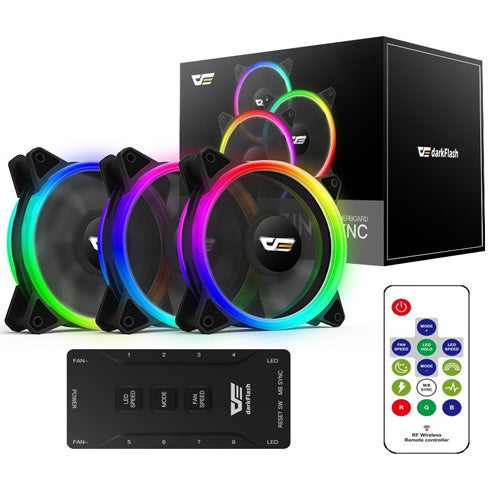 Darkflash DR12 PRO 3 in 1 120mm Addressable RGB LED Case Fan