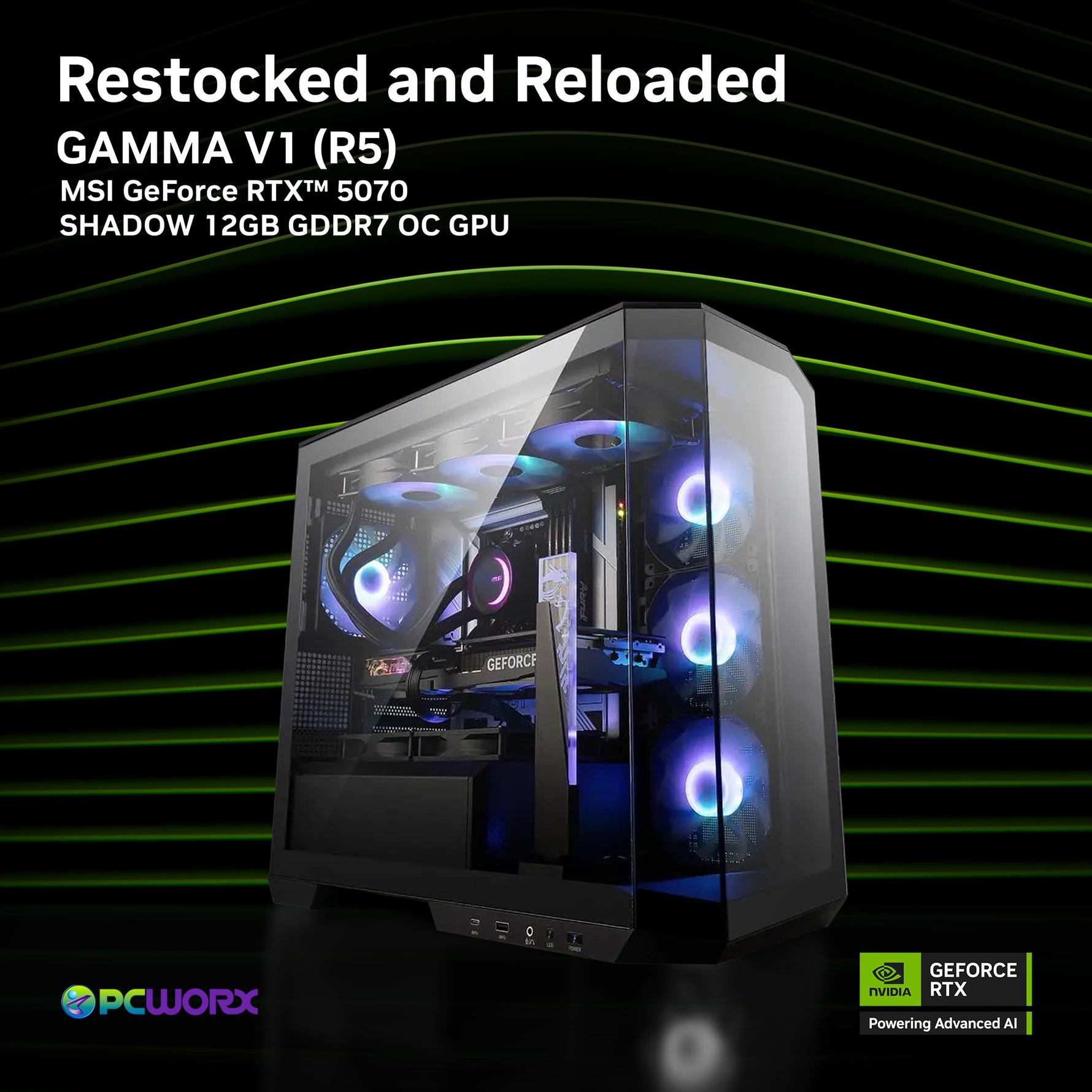 MSI NVIDIA® GeForce RTX™ 5070 Shadow 2X OC 12GB GDDR7 Graphics Card - GAMMA V1.0