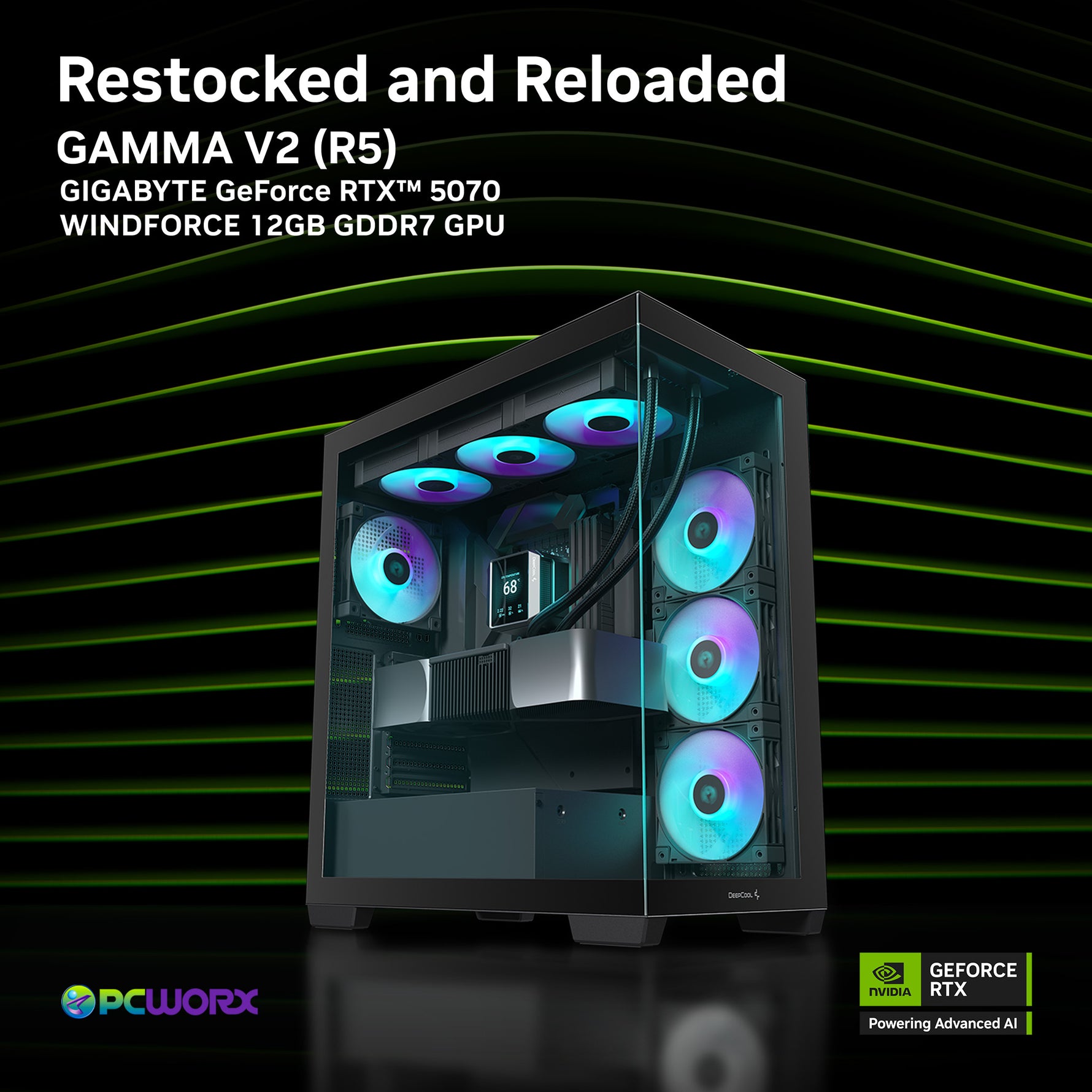 Gigabyte NVIDIA® GeForce RTX™ 5070 WindForce 12GB GDDR7 Graphics Card - GAMMA V2.0