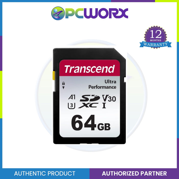 Transcend TS64GSDC340S 64GB SD Card UHS-I U3 V30 A1 SD CARD