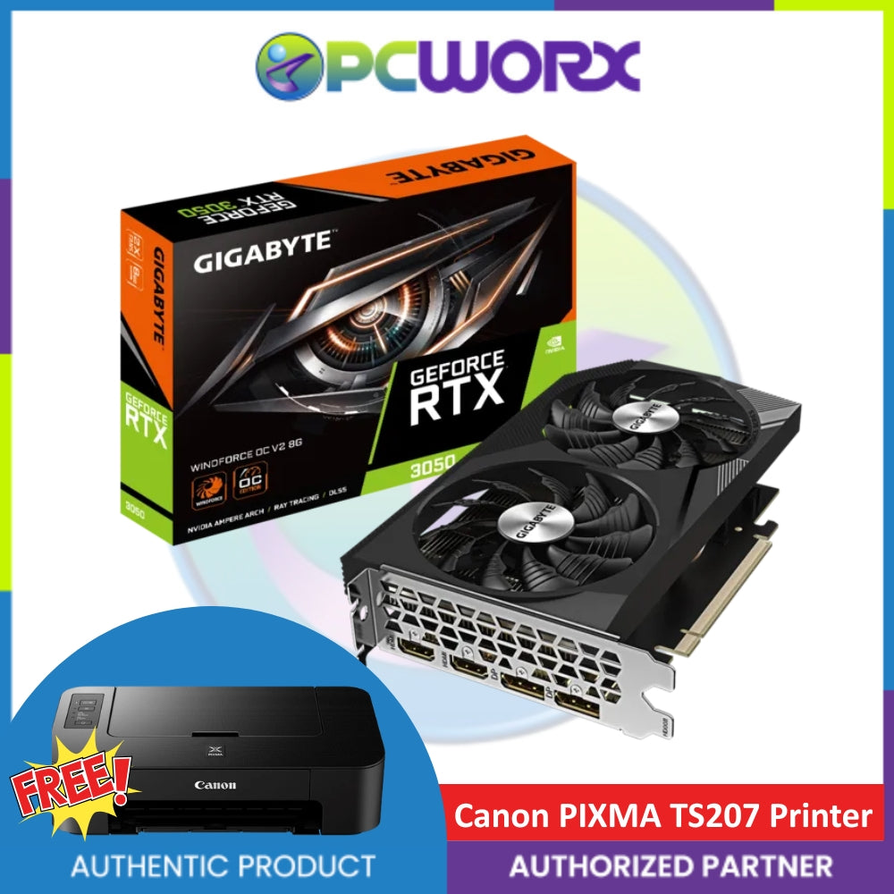 Gigabyte GV-N3050WF2OCV2-8GD RTX3050 Windforce OC 8GD GDRR6 DP/HDMI/DVI GPU