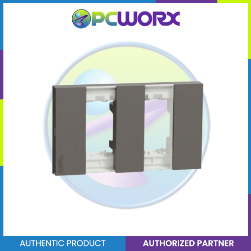 Schneider AvatarOn A 2 gangs Blank Plate - BLACK M3T02-BK