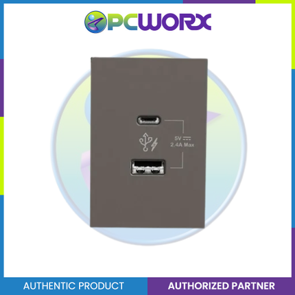 Schneider AvatarOn A 2 USB port 5 V AC-DC USB Charger Outlet - BLACK M3T-USB2-BK | USB Outlet