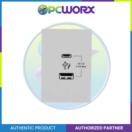 Schneider AvatarOn A 2 USB port 5 V AC-DC USB Charger outlet - GREY M3T-USB2-GY | USB Outlet