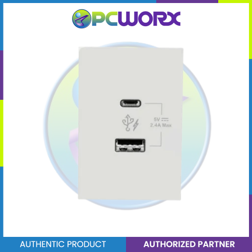 Schneider AvatarOn A 2 USB port 5 V AC-DC USB Charger Outlet - WHITE M3T-USB2-WE | USB Outlet