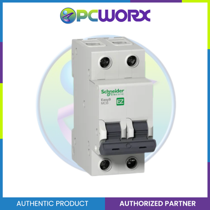 Schneider Easy9 IEC 2P 16A C DIN-Rail Type Miniature Circuit Breaker 230V 10kAIC (EZ9F51216)