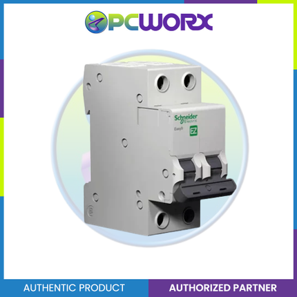 Schneider Easy9 IEC 2P 20A C DIN-Rail Type Miniature Circuit Breaker 230V 10kAIC (EZ9F51220)
