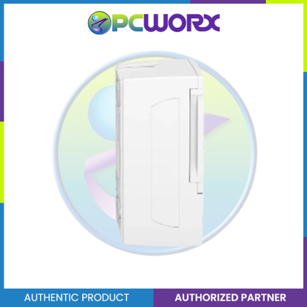 Schneider Enclosure Resi9 MP Surface 1 row of 4 Modules IP40 White Door 1 Earth + 1 Neutral Terminal Blocks MIP12104