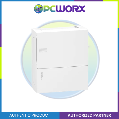 Schneider Enclosure, Resi9 MP Surface 1 Row of 8 Modules IP40 White Door 1 Earth + 1 Neutral Terminal Blocks MIP12108