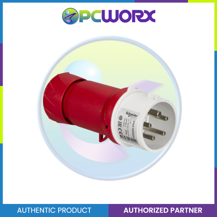 Schneider PratiKa Wander Plug - Straight - 16 A - 3P + N + E - 380...415 V AC - IP44 Red PKE16M435