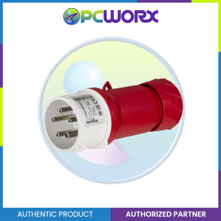 Schneider PratiKa Wander Plug - Straight - 16 A - 3P + N + E - 380...415 V AC - IP44 Red PKE16M435