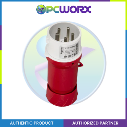 Schneider PratiKa Wander Plug - Straight - 16 A - 3P + N + E - 380...415 V AC - IP44 Red PKE16M435