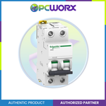 Schneider Acti9 IEC, 2-Pole 63A DIN-Rail Type Circuit Breaker 230/400V 10 KAIC (A9F74263)