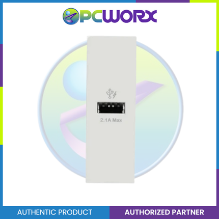 Schneider AvatarOn A 1 USB port 5 V AC-DC USB Charger Outlet - WHITE M3T-USB-WE