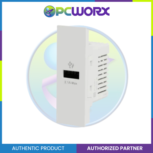 Schneider AvatarOn A 1 USB port 5 V AC-DC USB Charger Outlet - WHITE M3T-USB-WE