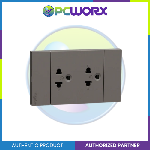 Schneider AvatarOn A 16A 250V 2G 3 Pin Universal Socket-outlet Black A70426UST-BK