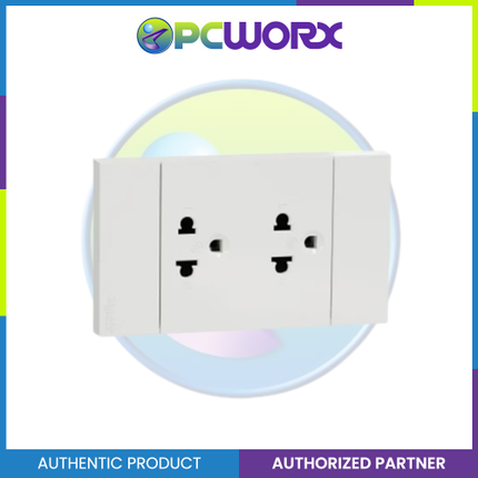 Schneider AvatarOn A 16A 250V 2G 3 Pin Universal Socket-outlet Grey A70426UST-GY