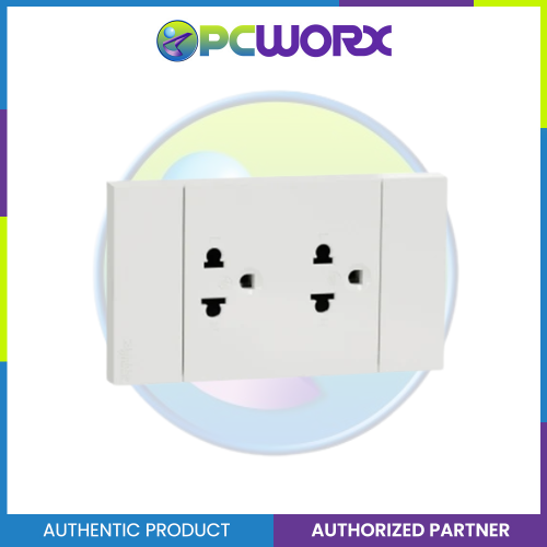 Schneider AvatarOn A 16A 250V 2G 3 Pin Universal Socket-outlet Grey A70426UST-GY