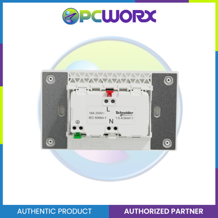 Schneider AvatarOn A 16A 250V 2G 3 Pin Universal Socket-outlet Grey A70426UST-GY