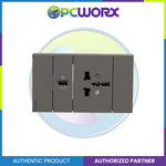 Schneider AvatarOn A 16A 250V International socket with USB charger Black A70426USB-IS-BK