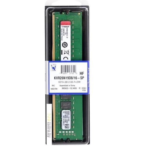 Kingston KVR26N19D8/16 16GB DDR4 2666MHz Non-ECC CL19 Dimm