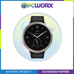 Amazfit W2437GL1N Active 2 Round Premium Smart Watch Black Leather | Standard Smart Watch Black Sport Silicone