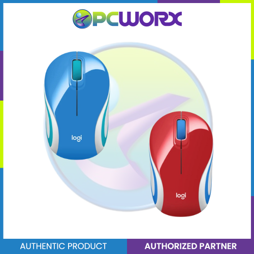 Logitech M187 Mini Wireless Mouse Palace Blue / Red