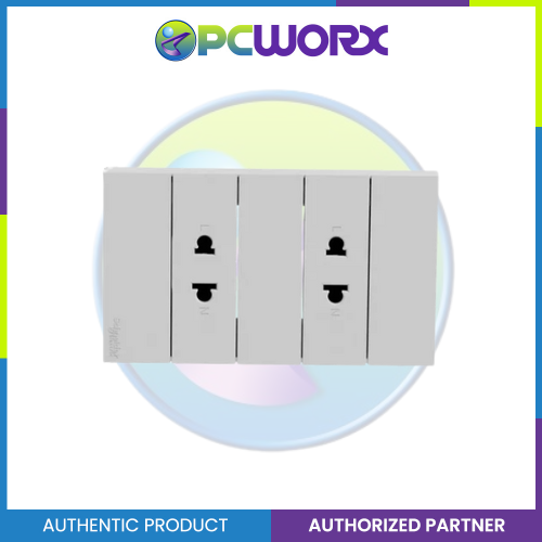 Schneider AvatarOn A 16A 250V 2G 2 Pin Universal Socket-outlet White A70426US-WE | Switch Outlet