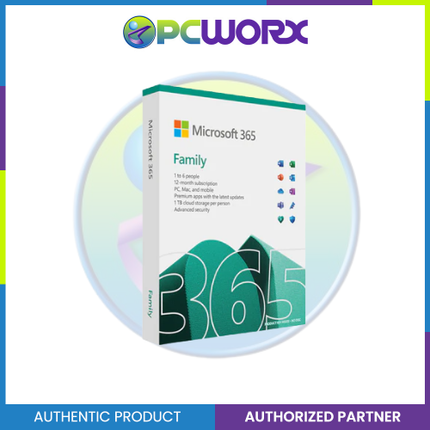 Microsoft 6GQ-01896 M365 Family Eng Subscr 1YR APAC EM Medialess Emerging Market | Microsoft 365 | Microsoft Software