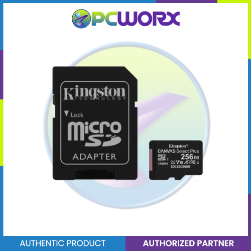 Kingston SDCS2/256GB 256GB micro SDXC Canvas Select Plus 100R A1 C10 Card + ADP
