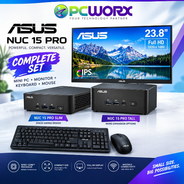 ASUS NUC 15 Pro Mini PC ProTall / ProSlim – Intel Core Ultra & Core Series, DDR5, Wi-Fi 7