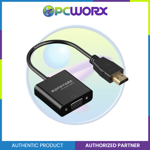 Promate proLink-H2V HDMI (M) to VGA (F) Display Adaptor Black