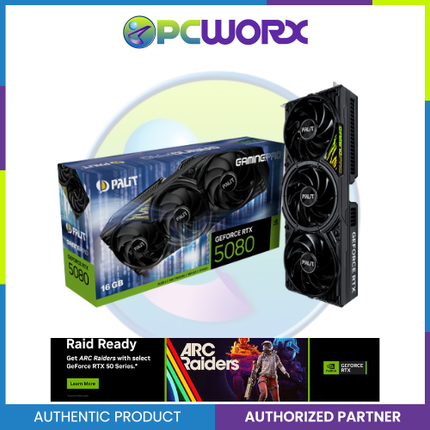 Palit NVIDIA® GeForce RTX™ 5080 GamingPro OC 16GB GDDR7 Graphics Card (LIMITED STOCK)