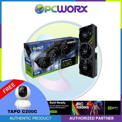 Palit NVIDIA® GeForce RTX™ 5080 GamingPro OC 16GB GDDR7 Graphics Card (LIMITED STOCK)