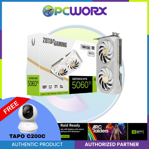 Zotac ZT-B50620Q-10M RTX5060TI Twin Edge OC 16GB GDDR7 White GPU