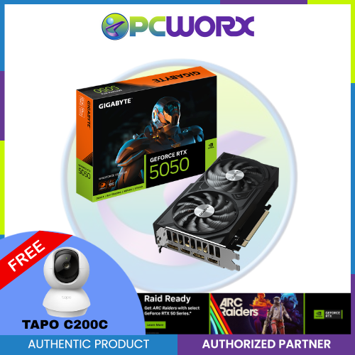 Gigabyte  NVIDIA® GeForce RTX™ 5050GV-N5050WF2OC-8GD WindForce OC 8GB GDDR6 GPU