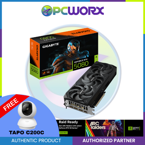 Gigabyte NVIDIA® GeForce RTX™5080 GV-N5080WF3OC-16GD WINDFORCE OC SFF 16GB GDDR7 GPU