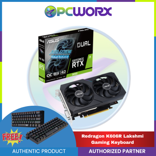 ASUS NVIDIA® GeForce RTX™ 3050 DUAL OC 8GB GDDR6 128-bit PCIe Graphics Card with HDMI / DP / DVI