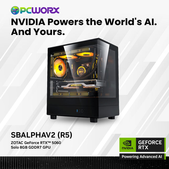 Zotac NVIDIA® GeForce RTX™  5060 Solo 8GB GDDR7 GPU GAMING PC - SBALPHAV2